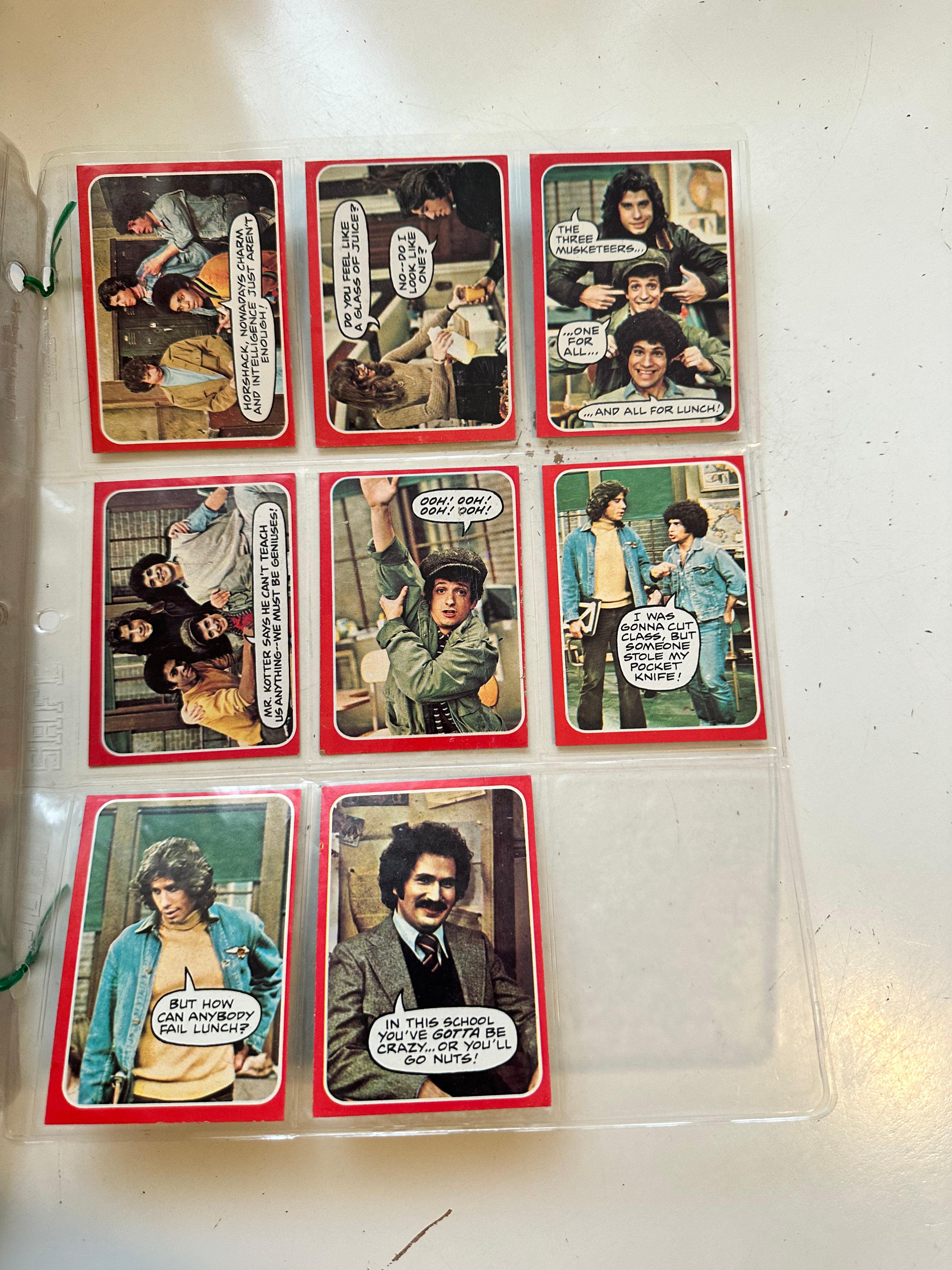 Welcome Back Kotter TV show cards set with wrapper 1976