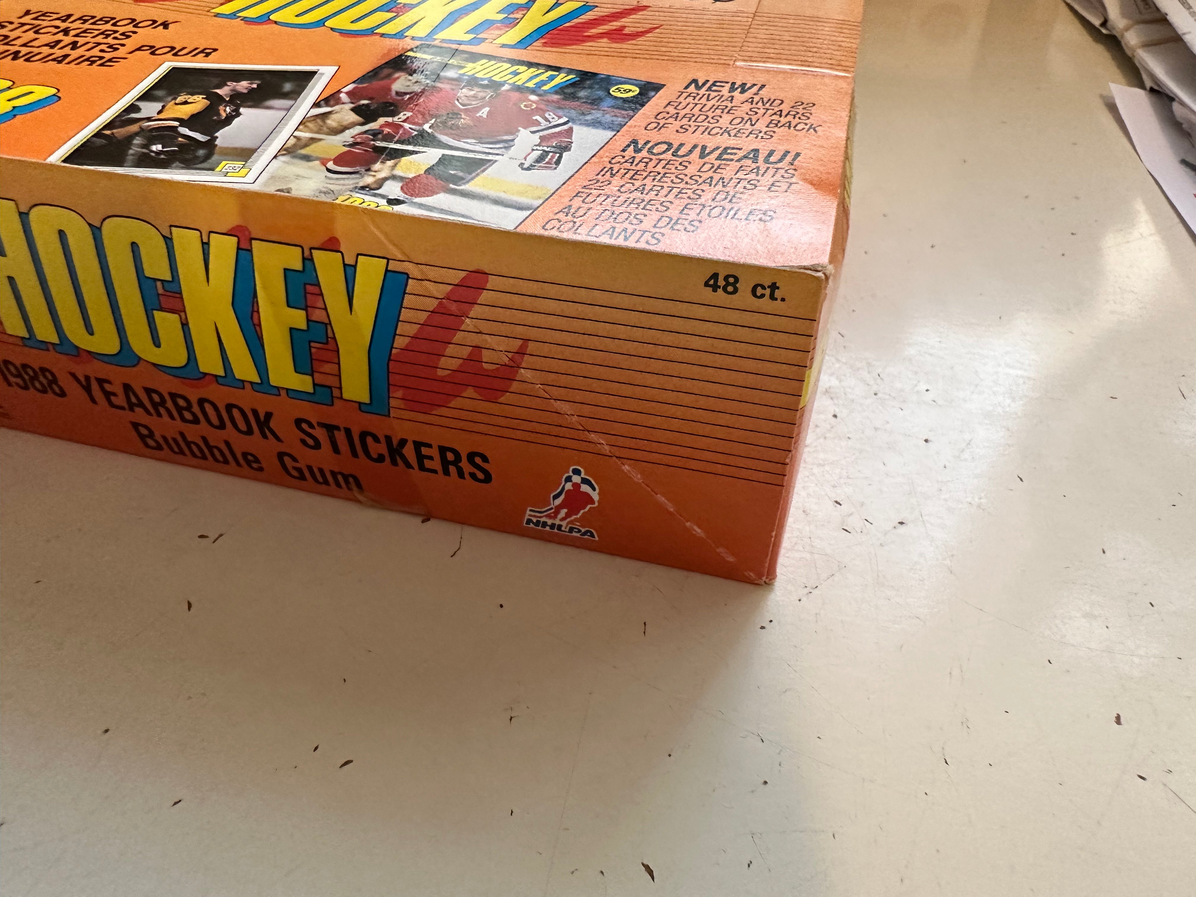 1988 Opc yearbook stickers 48 packs box