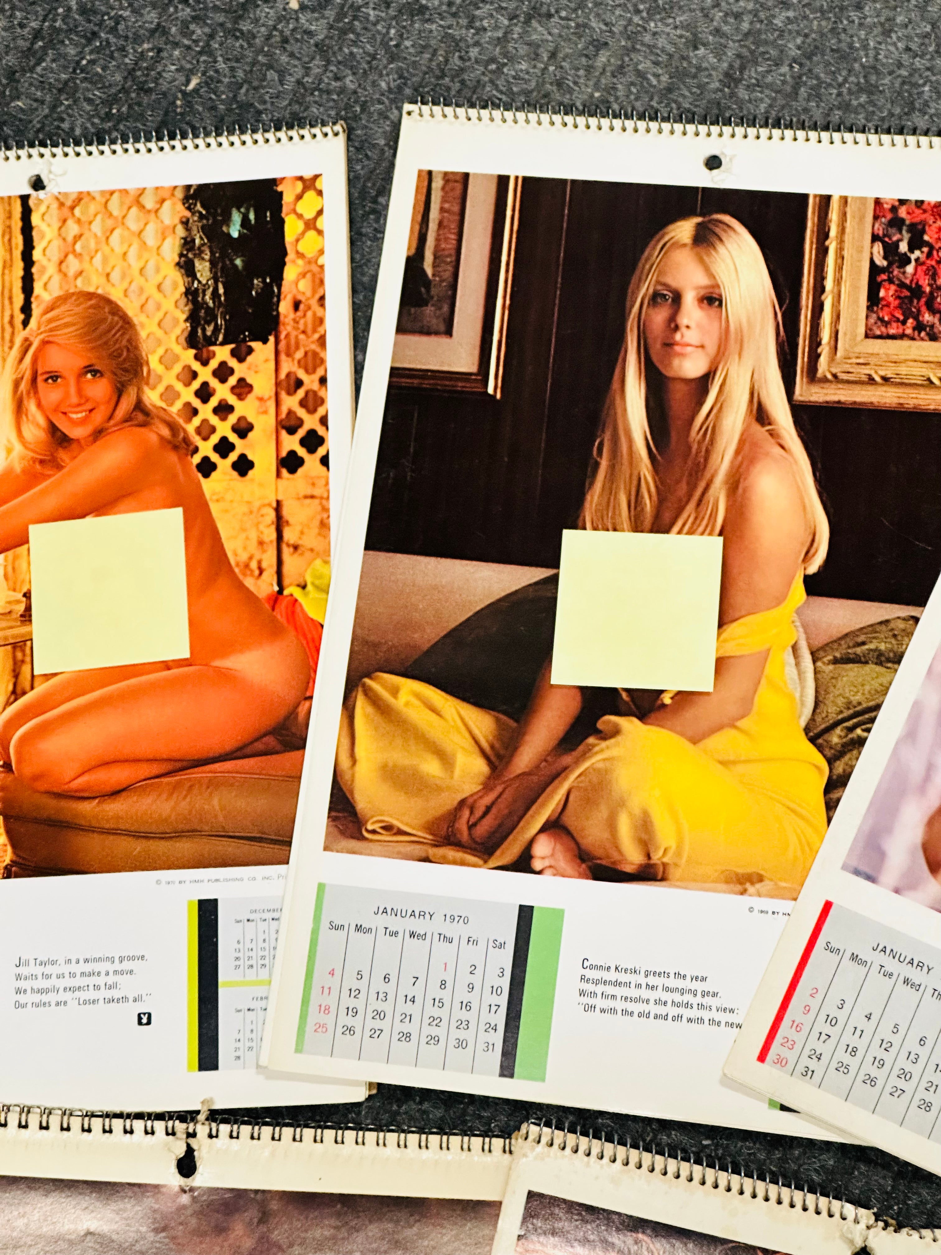 Playboy Calendars 8 complete lot deal 1960s and 70s