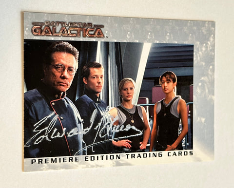 Battlestar Galactica Edward James Olmos signed card with COA