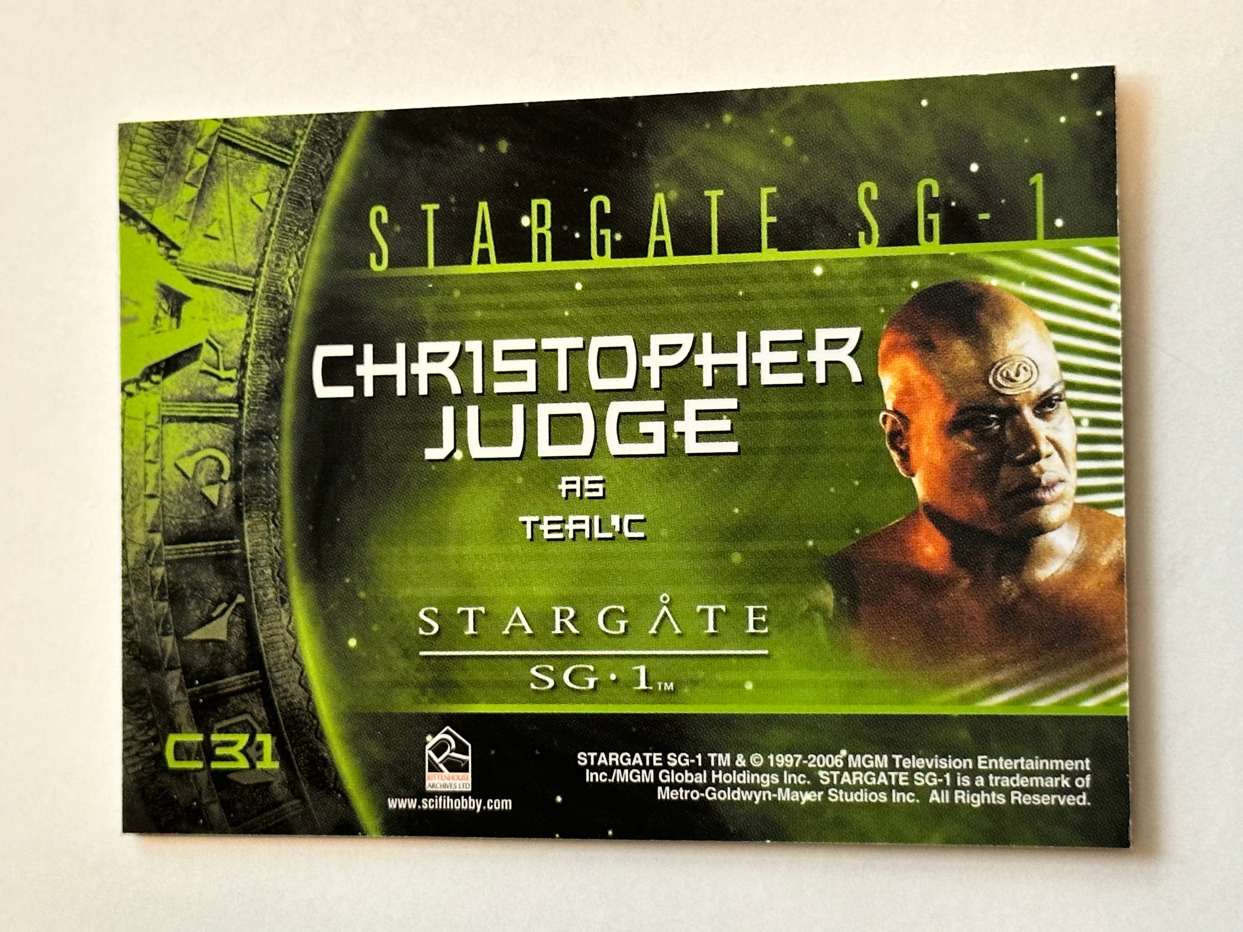 Stargate TV series rare memorabilia insert card
