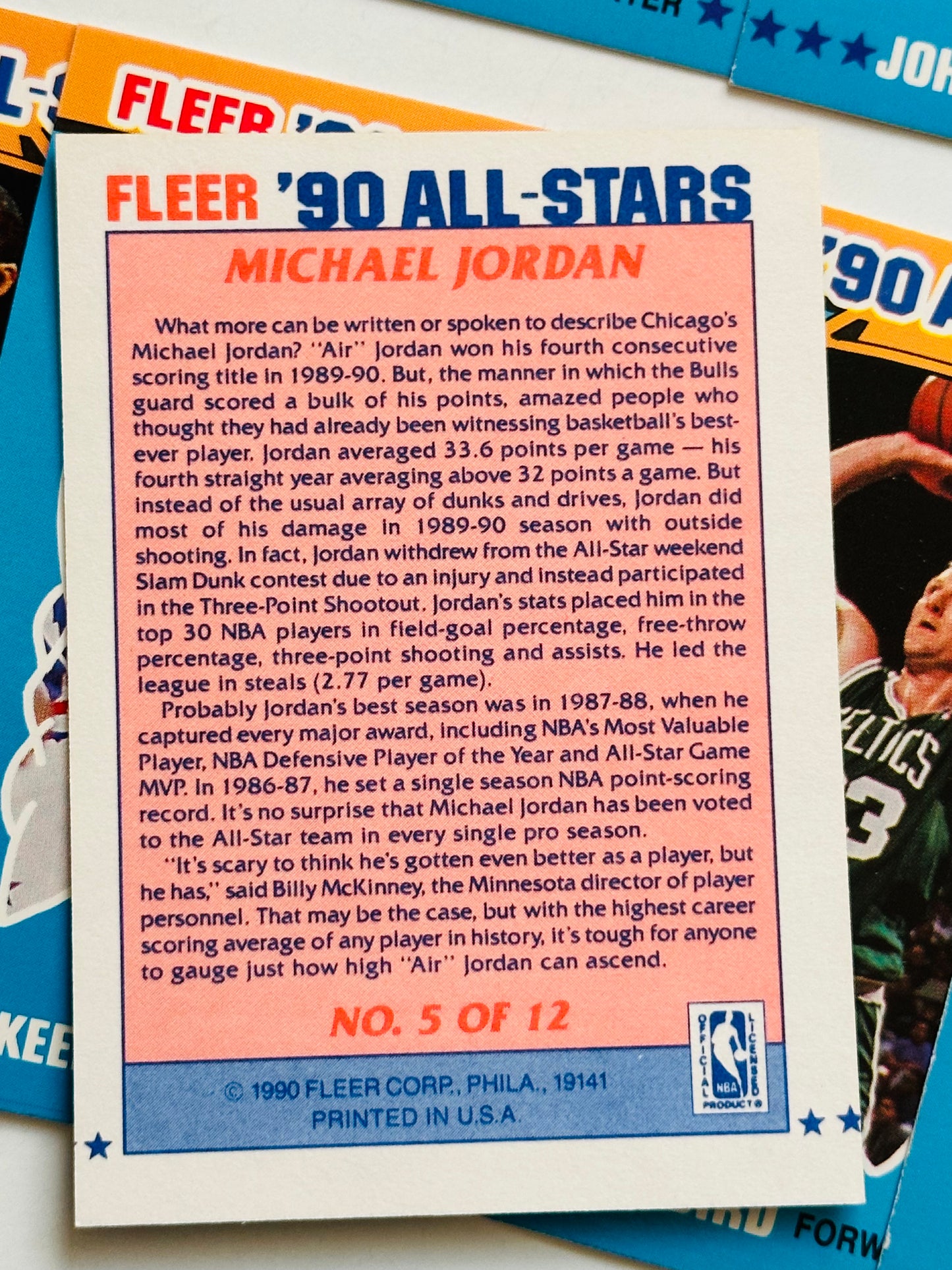 1990 Fleer basketball insert stickers set