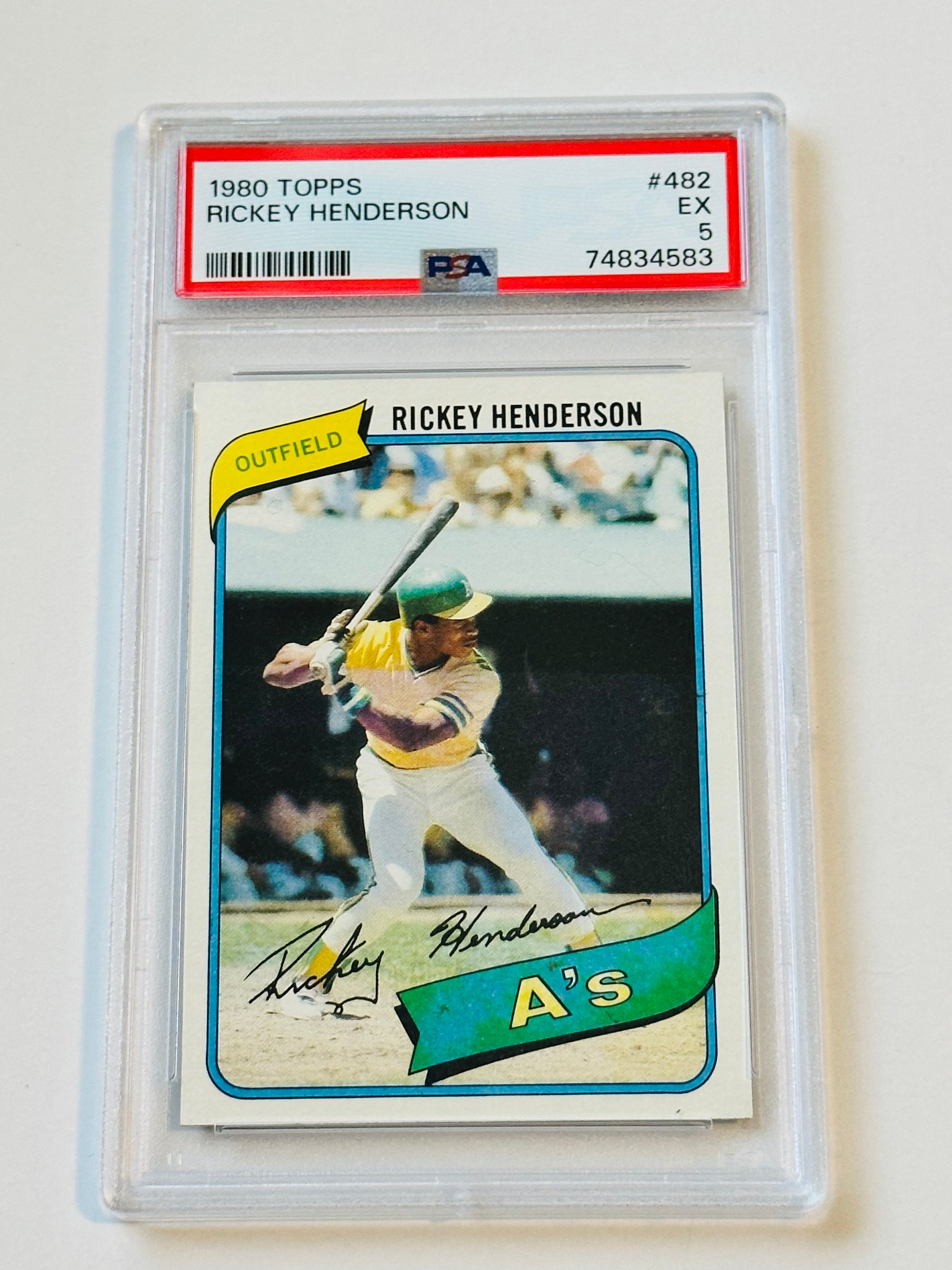 Rickey Henderson Topps rookie baseball legend PSA 5 graded baseball card 1980