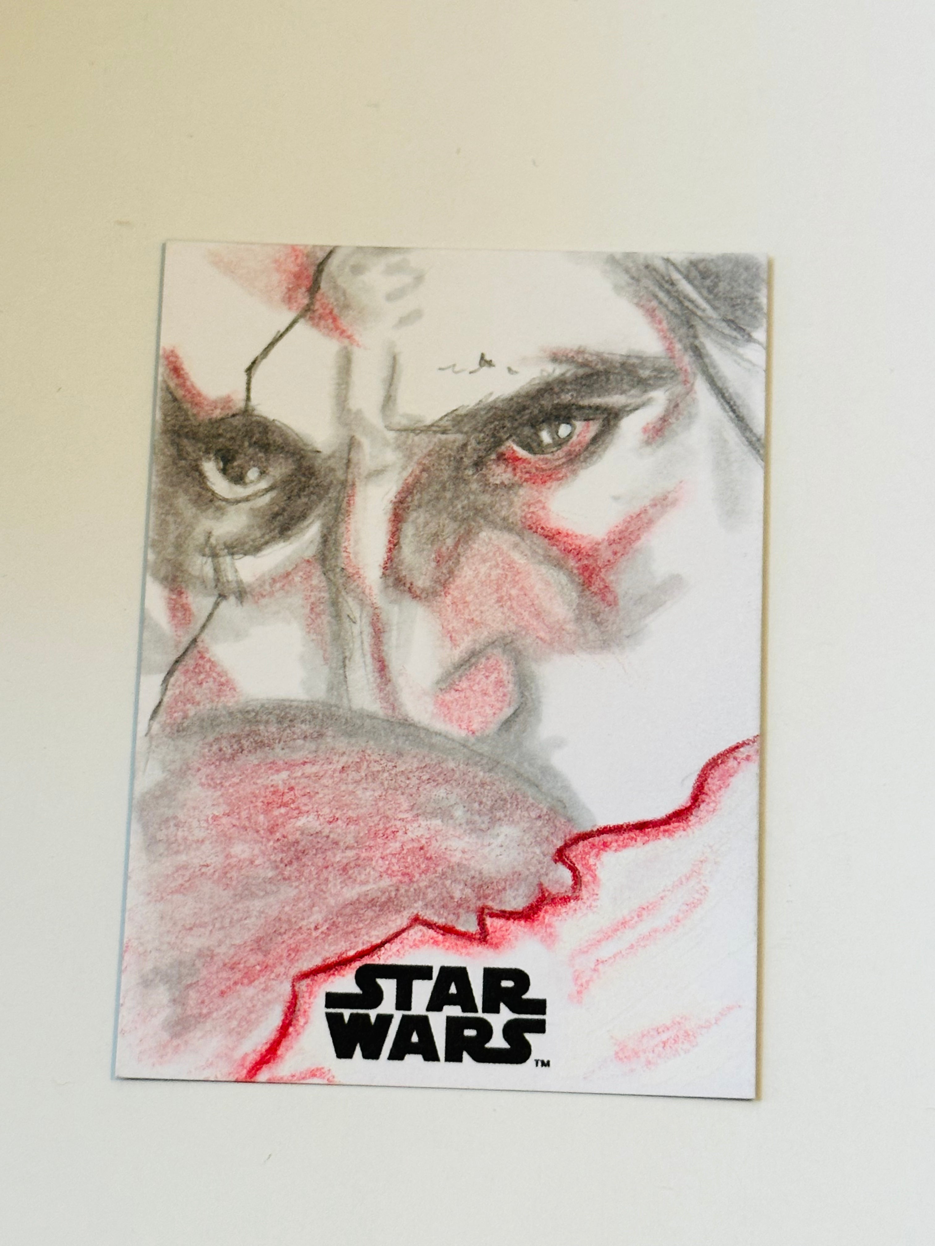 Star Wars The Last Jedi rare original sketch insert card