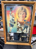 Wayne Gretzky Edmonton oilers hockey vintage mirror clock 1980s