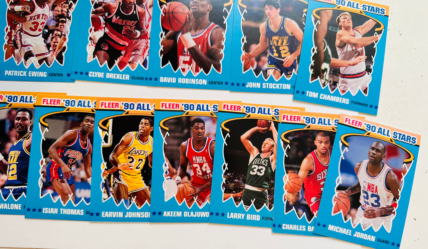 1990 Fleer basketball insert stickers set