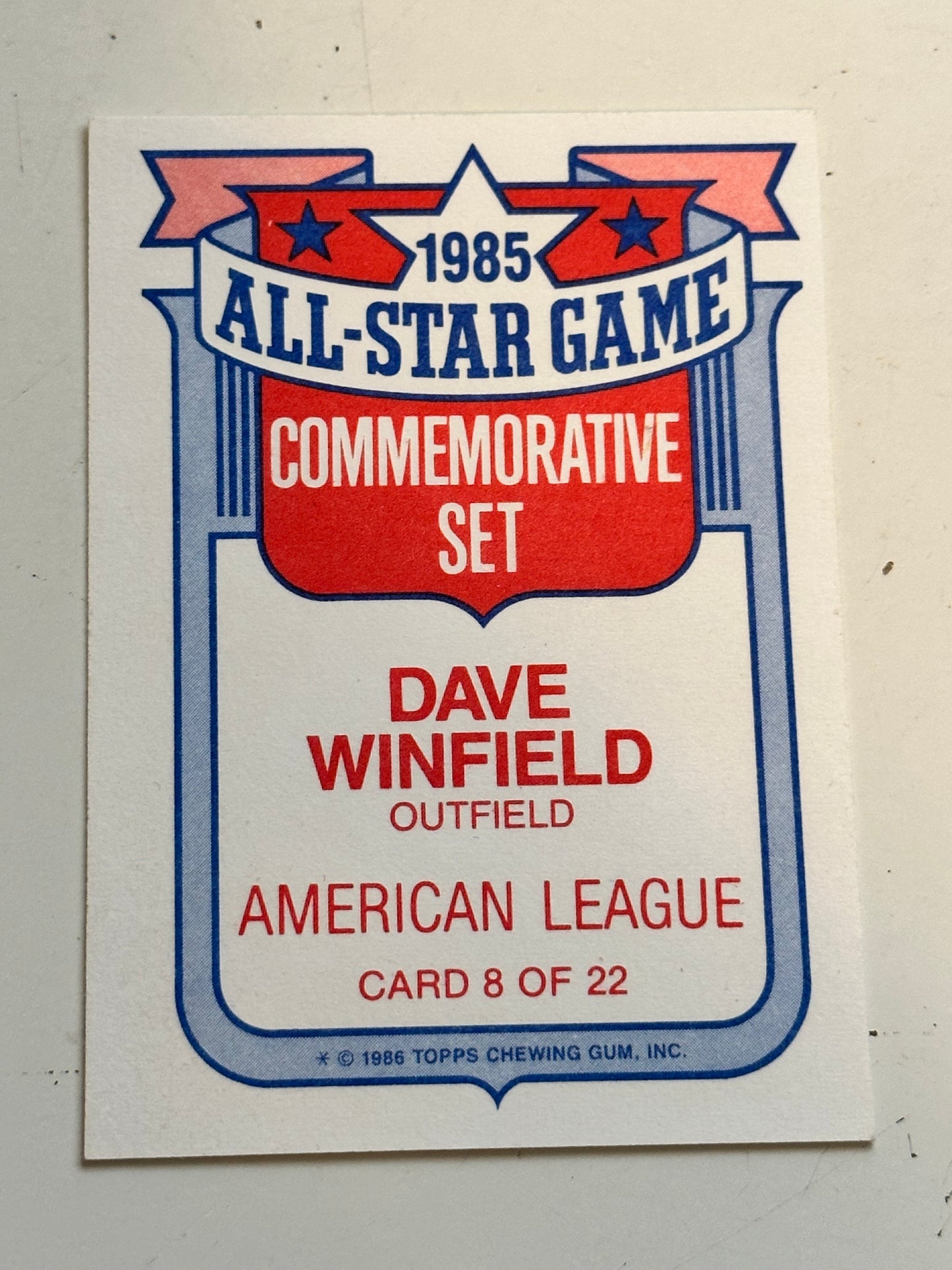 Dave Winfield All-Star insert signed in person autograph baseball card with COA