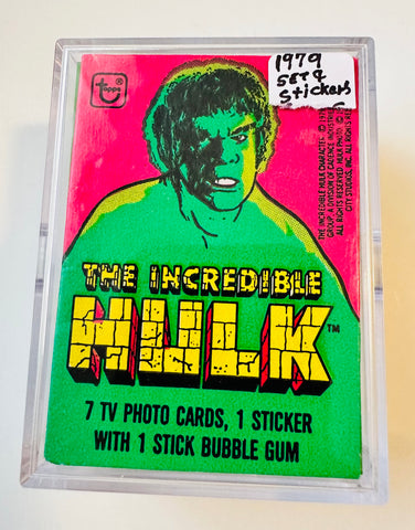 Incredible Hulk TV show high grade condition cards and stickers set 1979