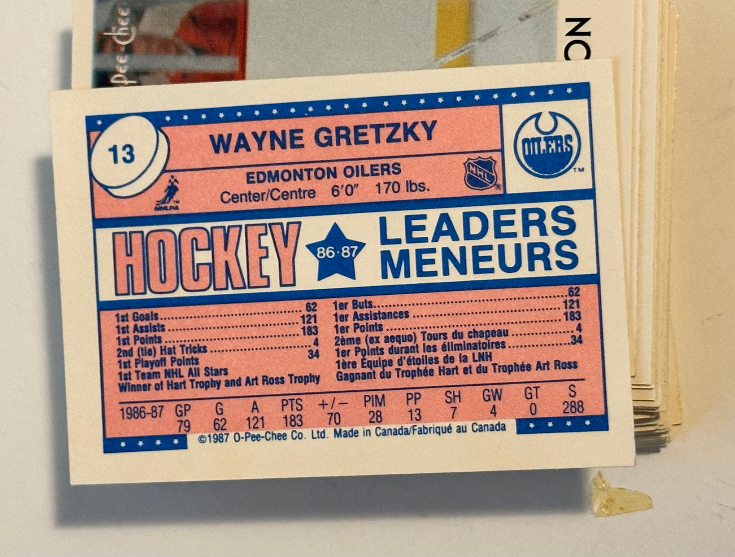 1987-88 Opc hockey mini cards set