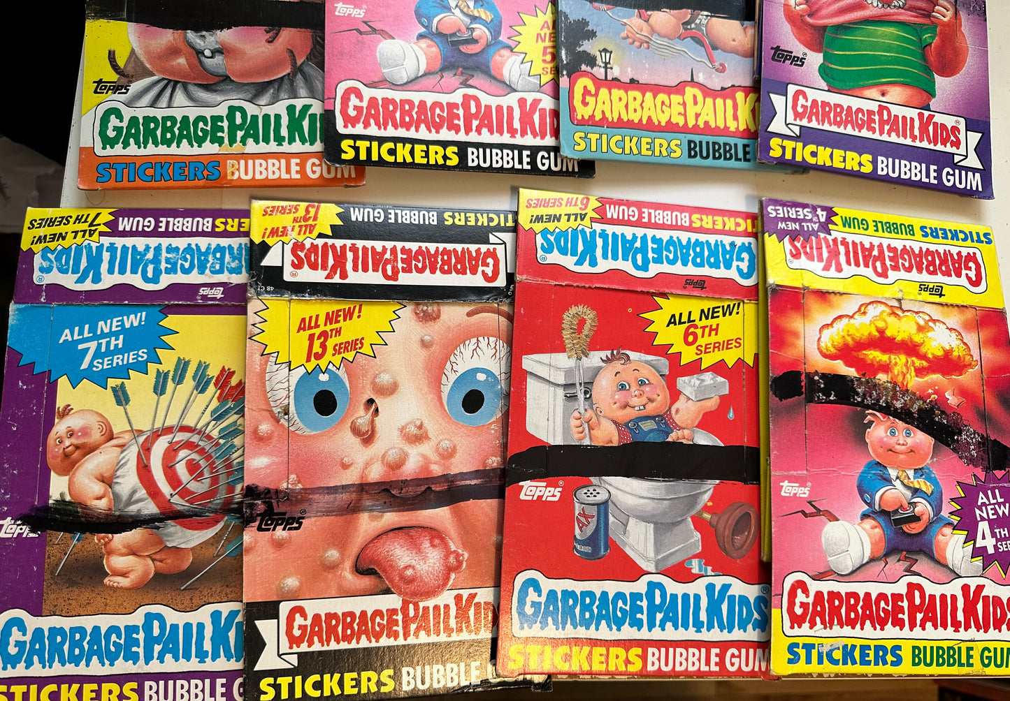 Garbage Pail Kids 8 empty card display boxes 1980s