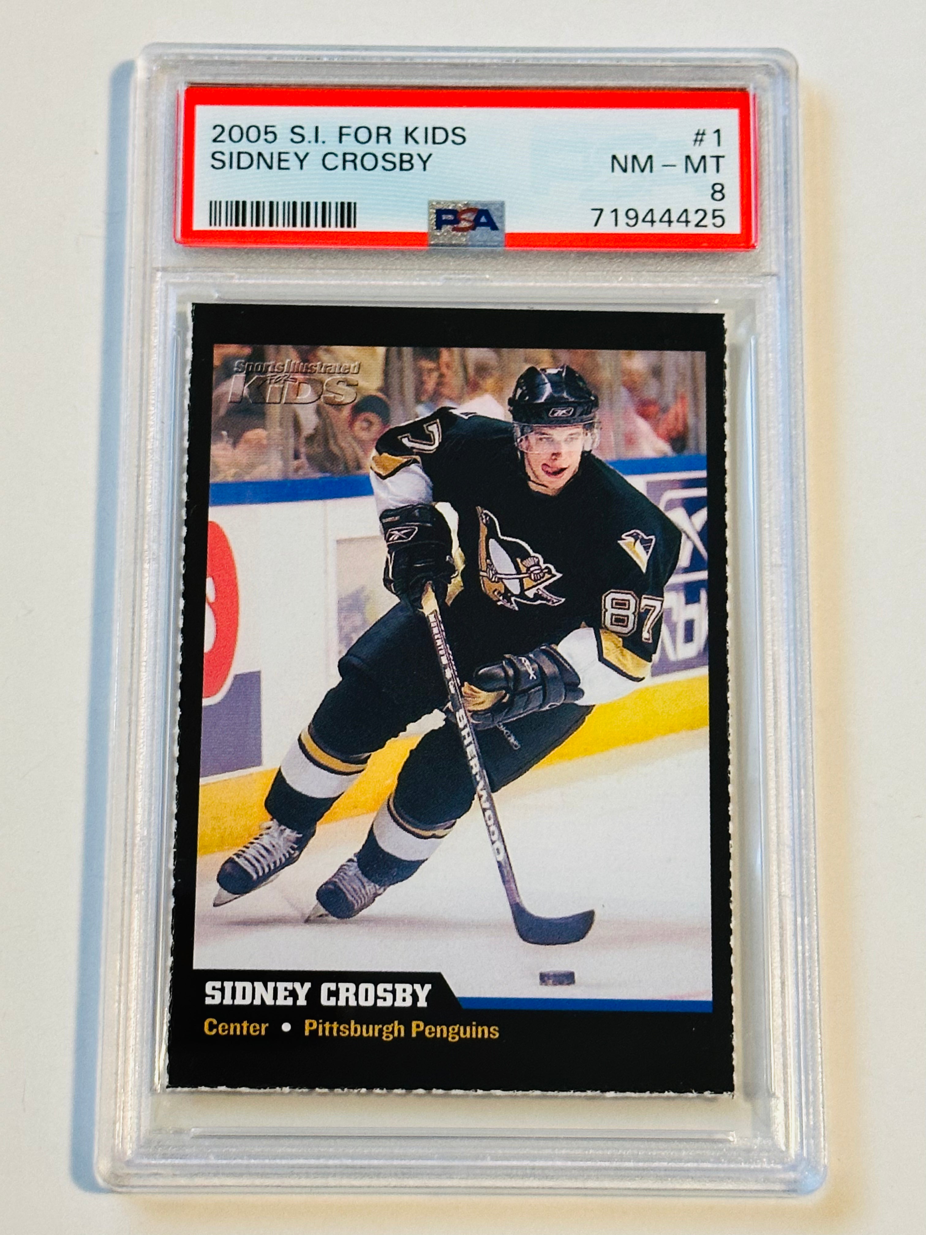 Sidney Crosby SI sports illustrated for kids rare hockey rookie card PSA8 graded 2005