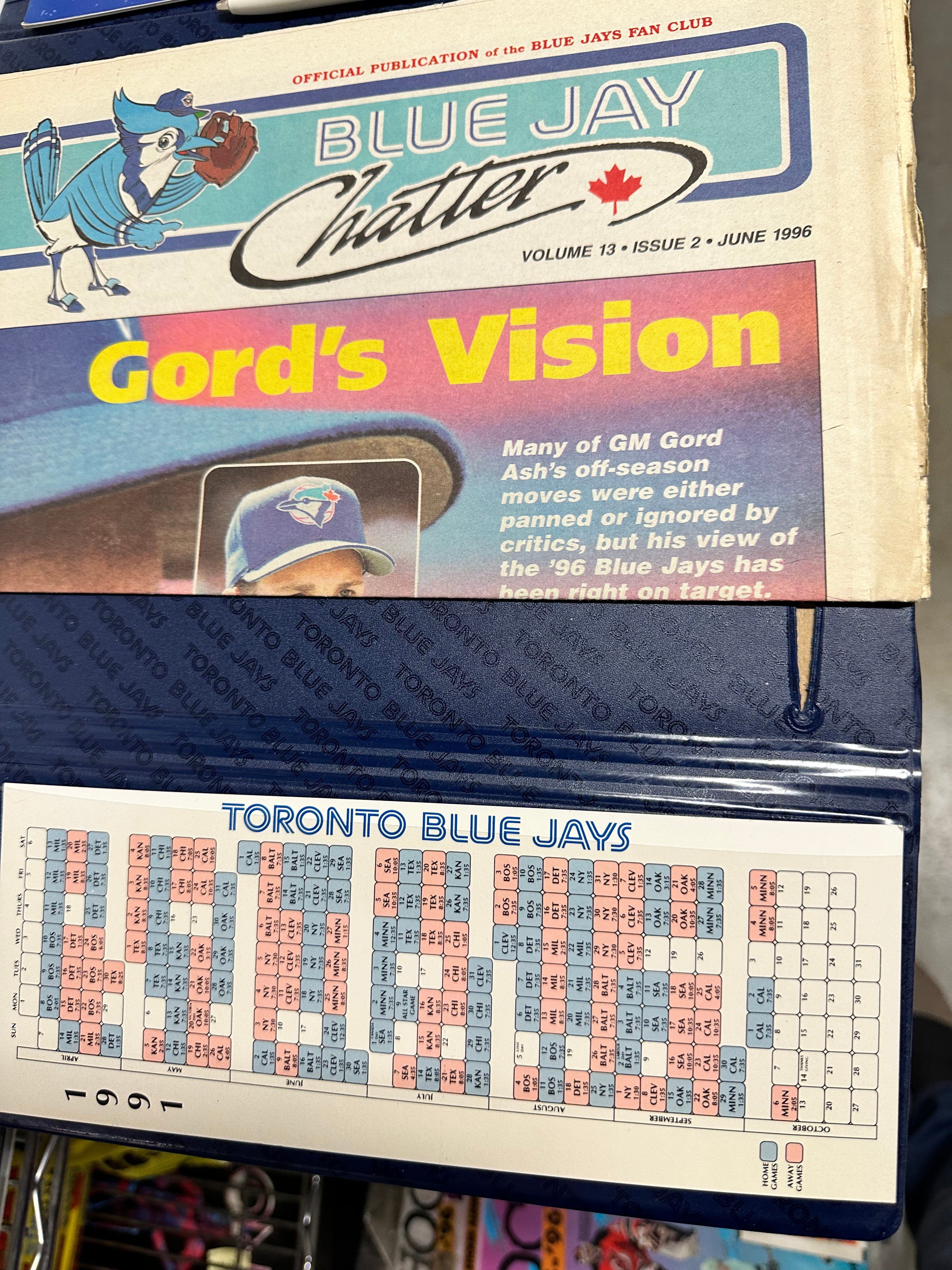 Blue Jays baseball season ticket holder custom binder with Calendar, pen and more 1997