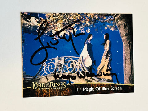 Lord of the Rings rare Liv Tyler and Hugo Weaving autograph card with COA