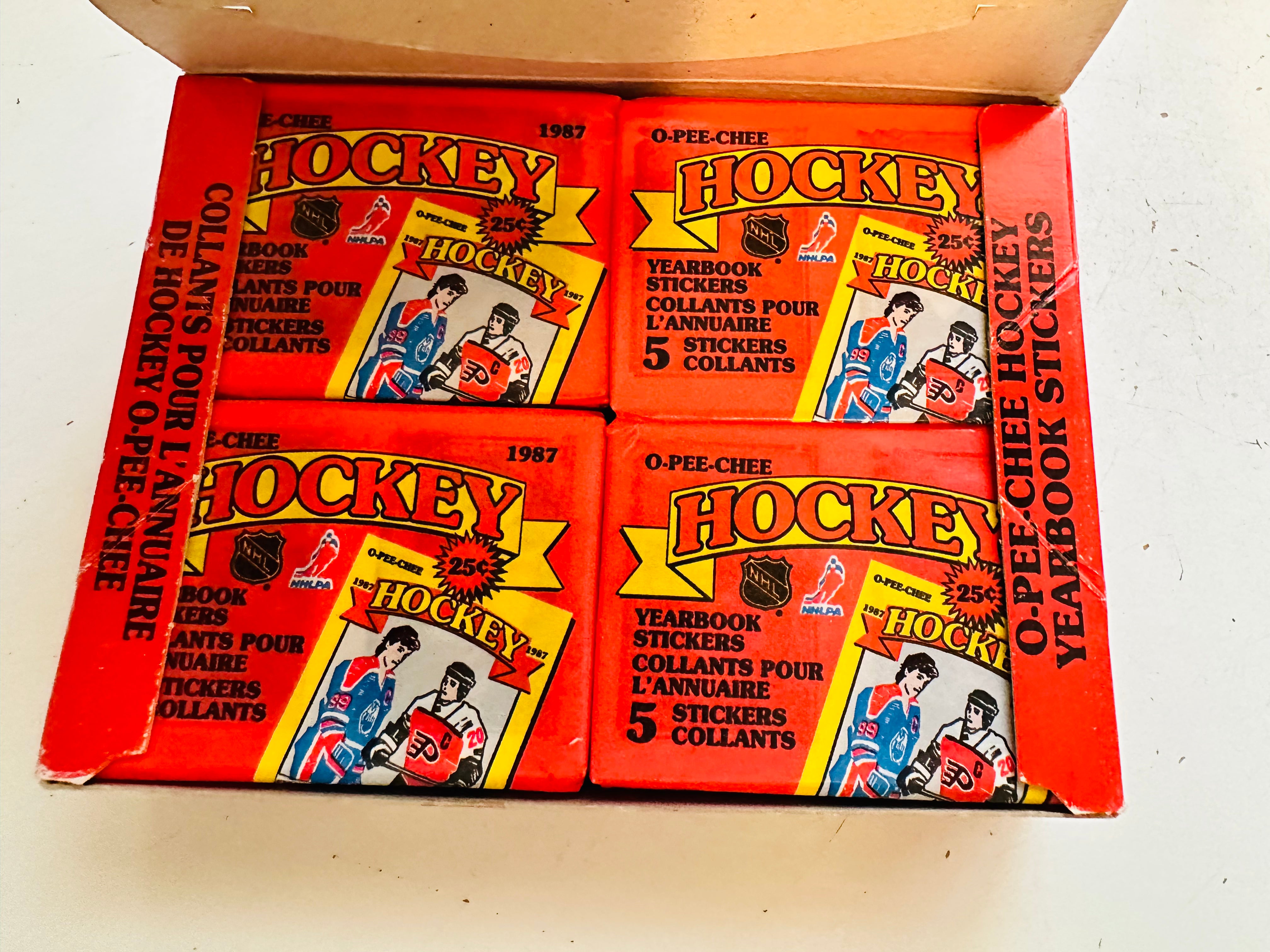 1987 Opc hockey yearbook sticker cards 48 packs box