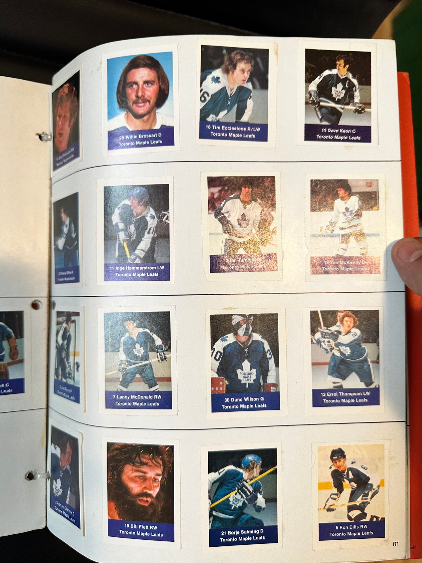 1974-75 NHL Action Players complete stickers set in book