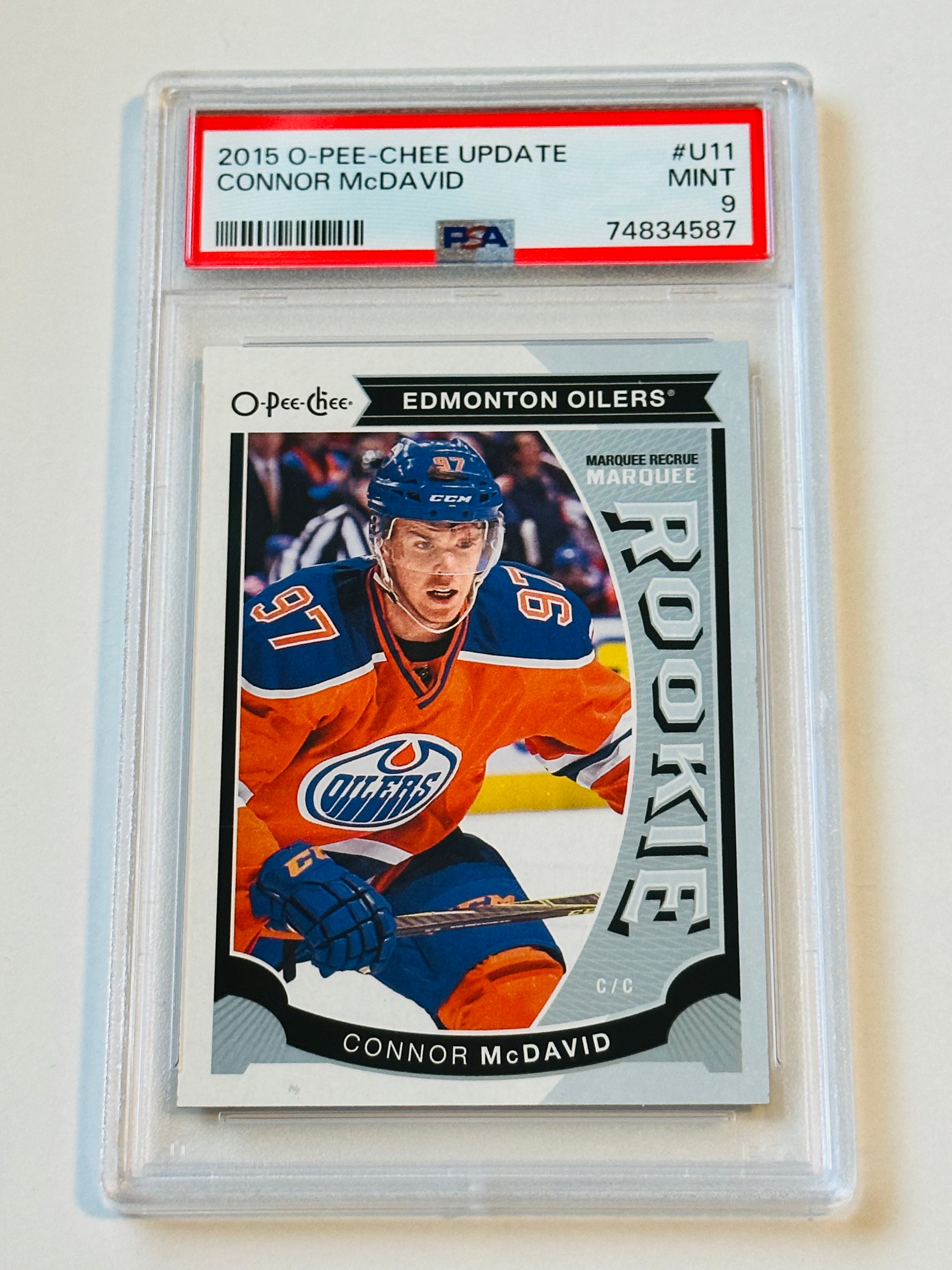 Connor McDavid Opc rookie update PSA 9 high graded card 2015