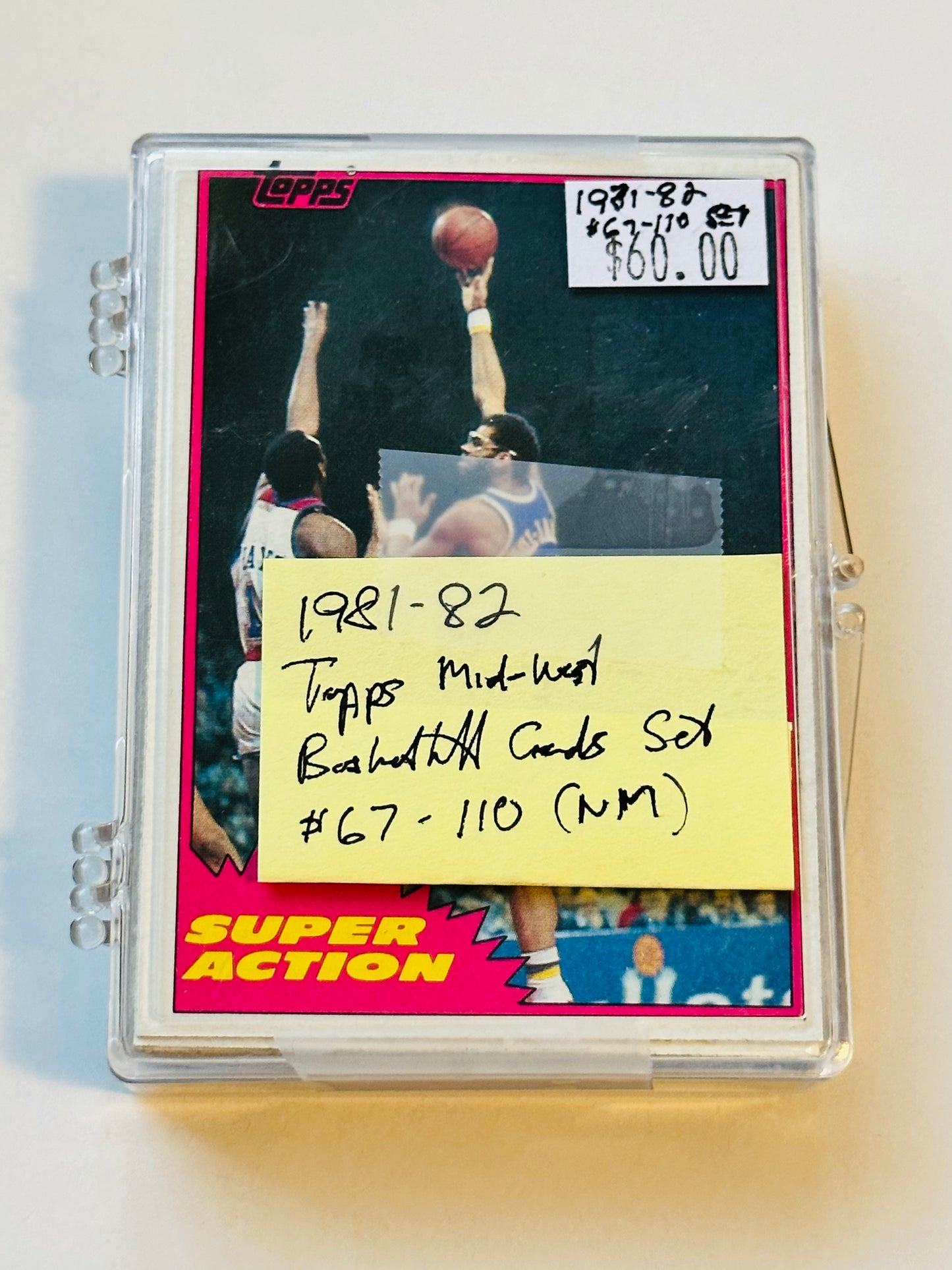 1981-82 Topps Mid-west high grade basketball cards set #67-110