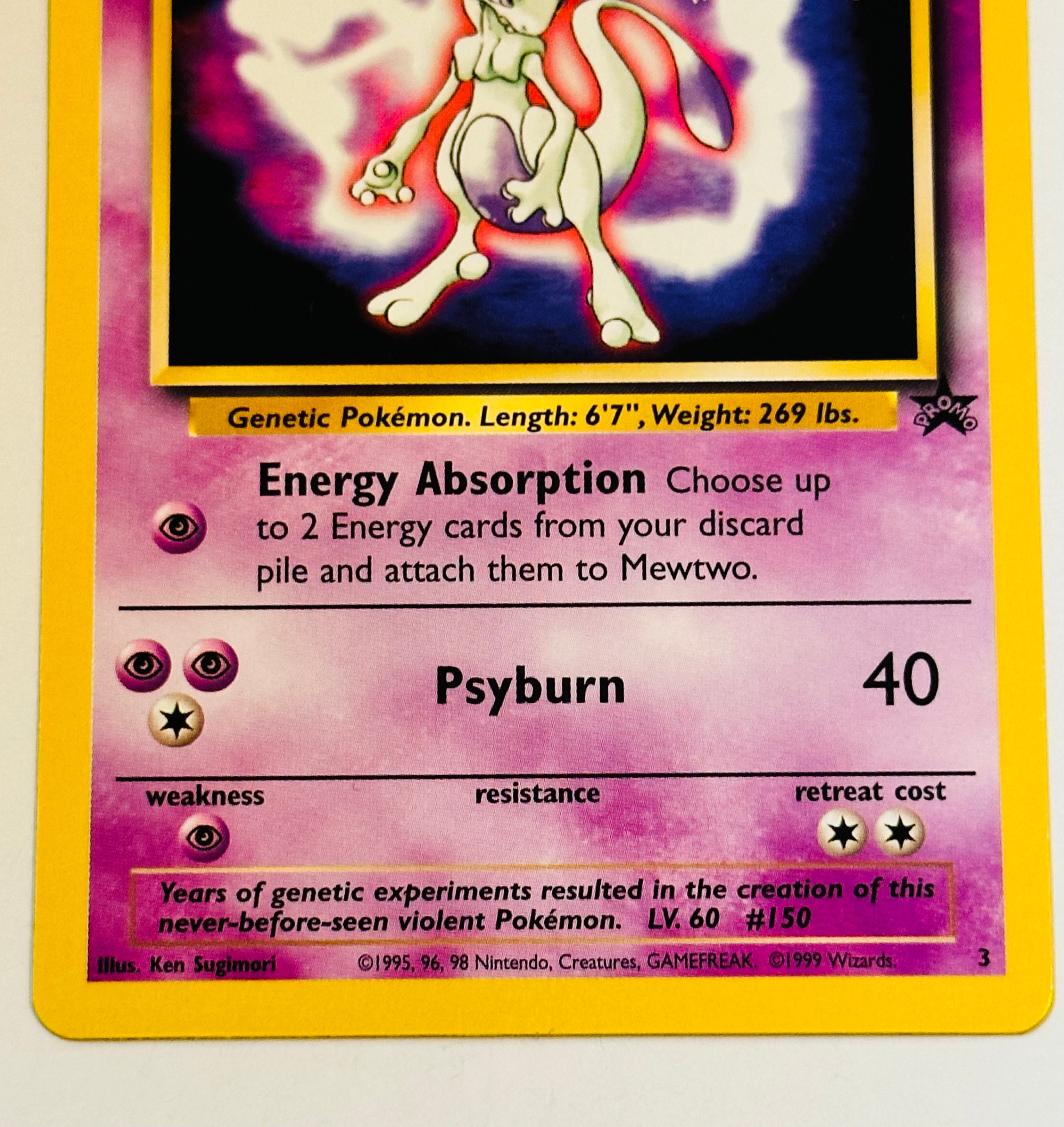 Pokémon Mewtwo rare Pokémon card 1999