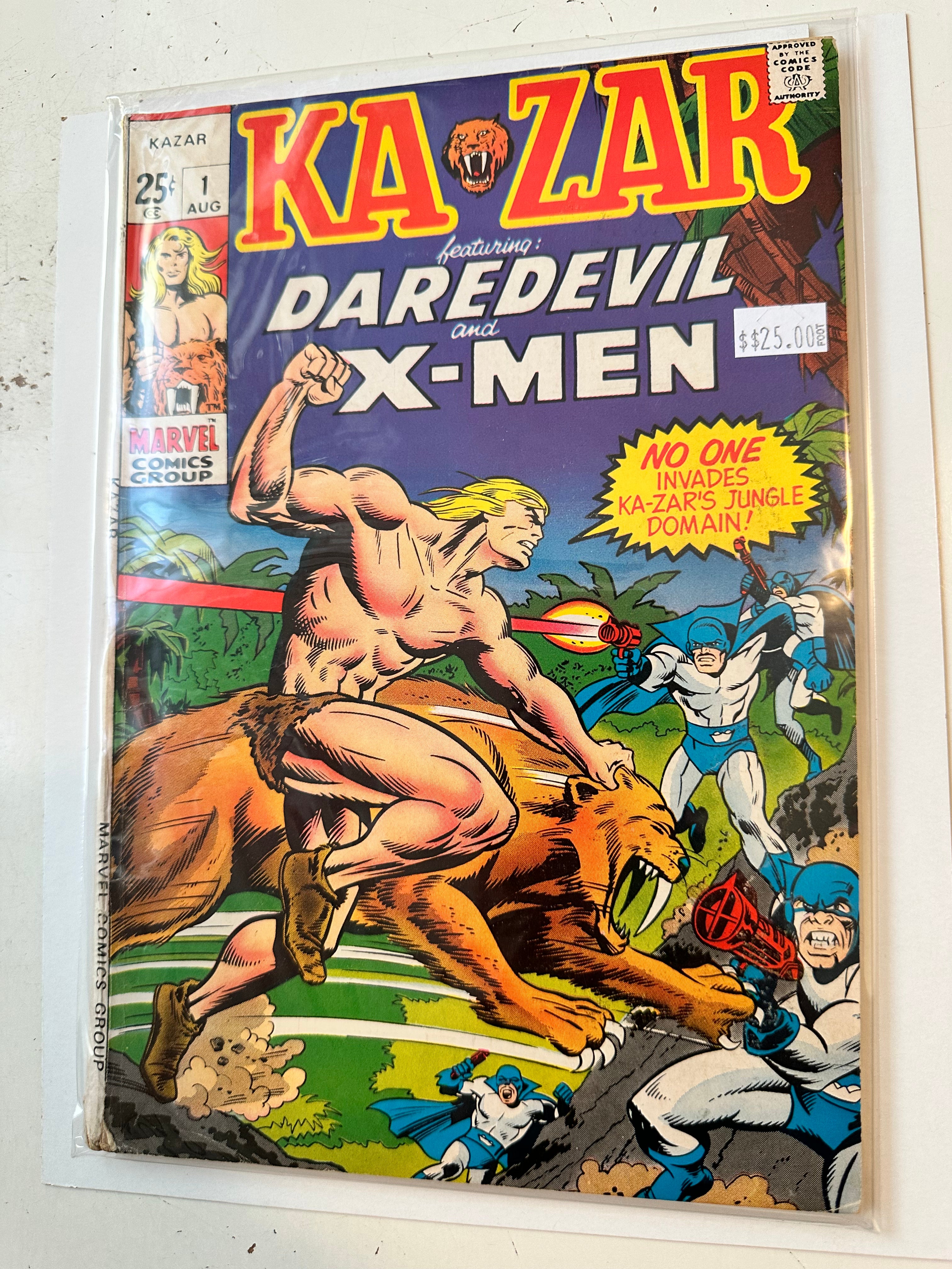 Ka-zar #1 features X-men and daredevil comic 1970