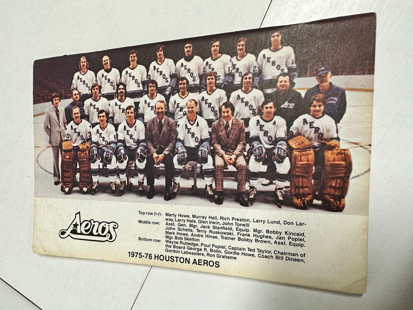 1976 Aeros hockey WHA media guide