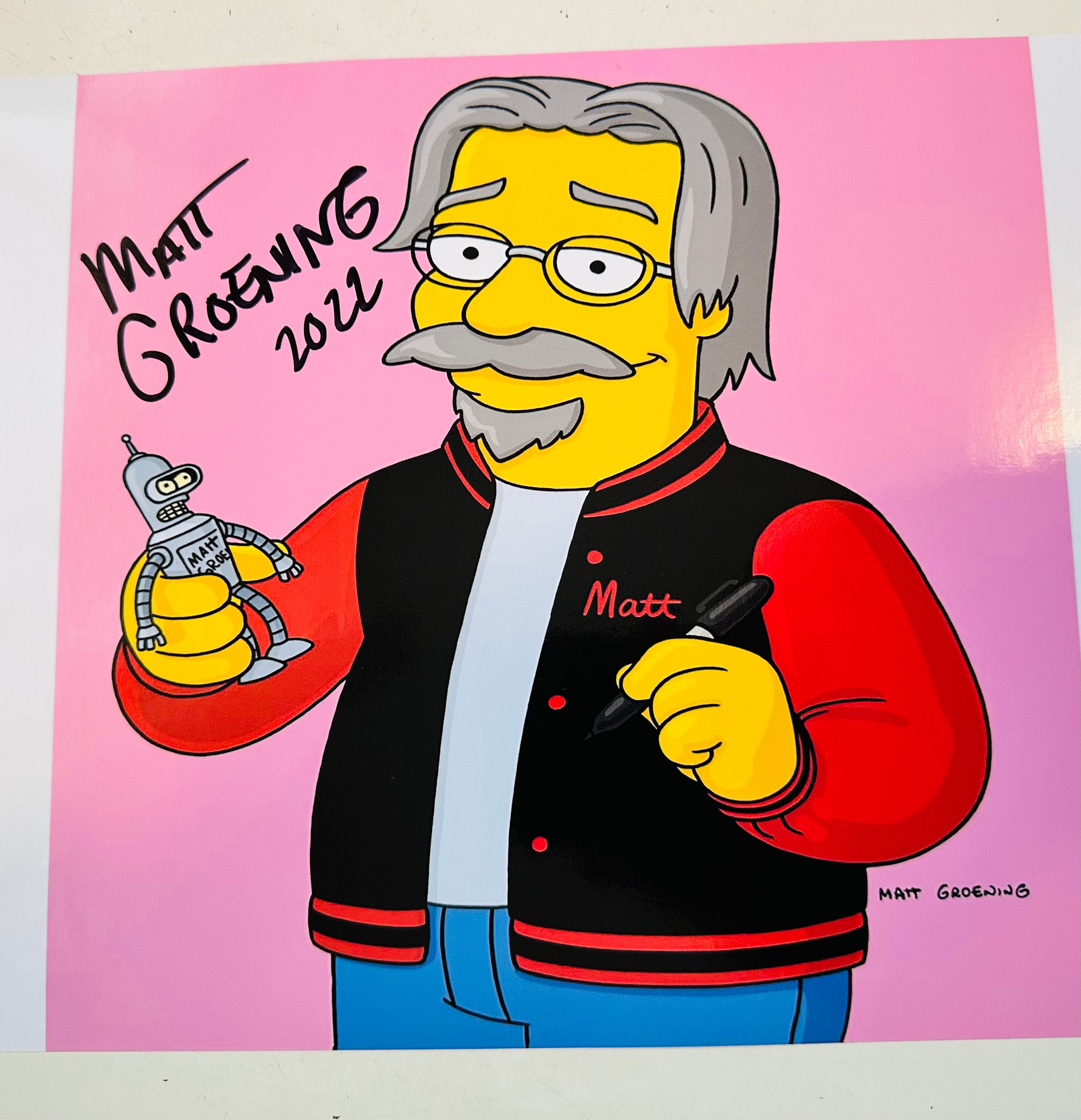 The Simpsons Matt Groening autograph 8x10 photo with COA
