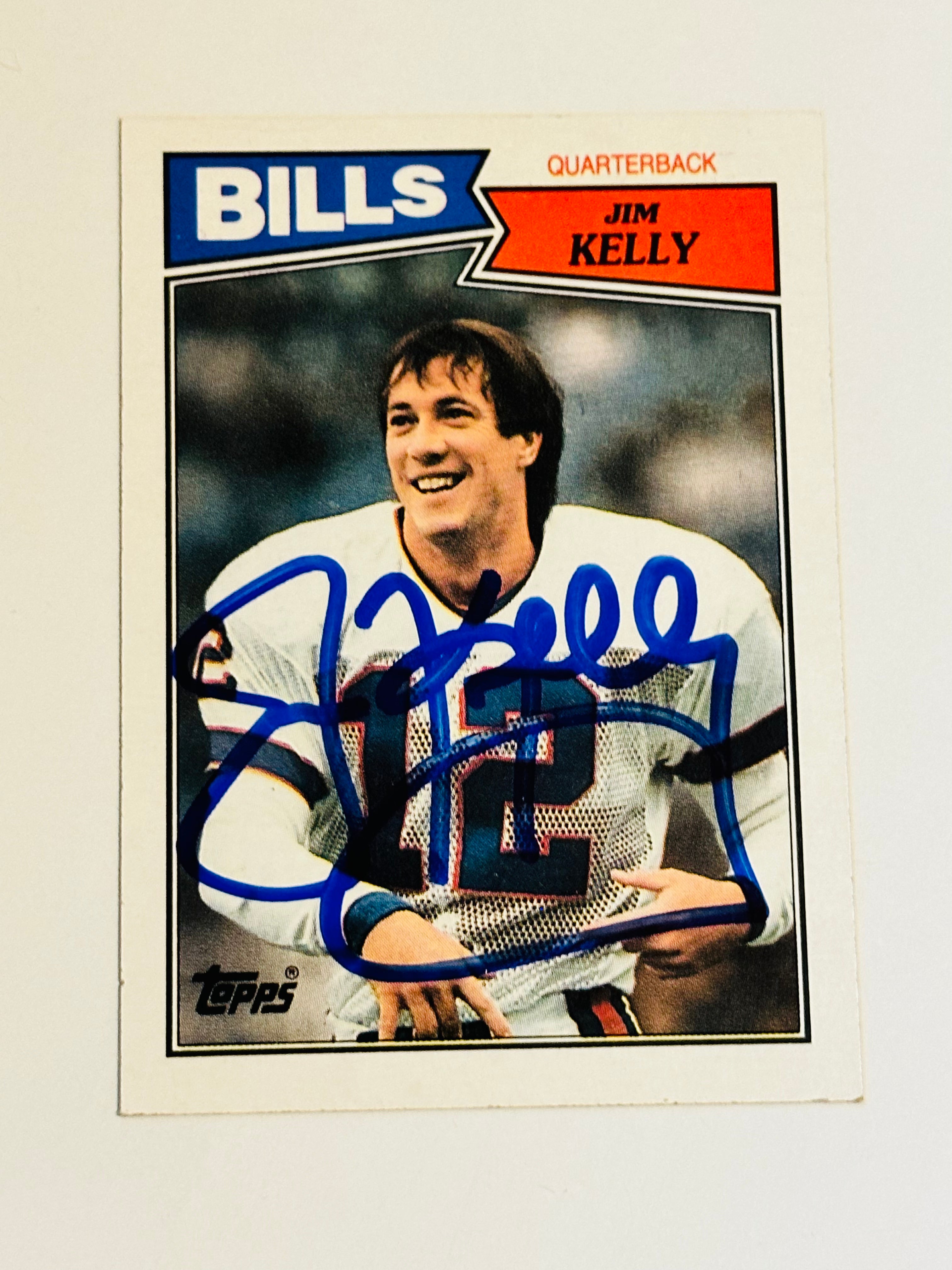 Jim Kelly Buffalo Bills football autograph rookie card with COA 1987