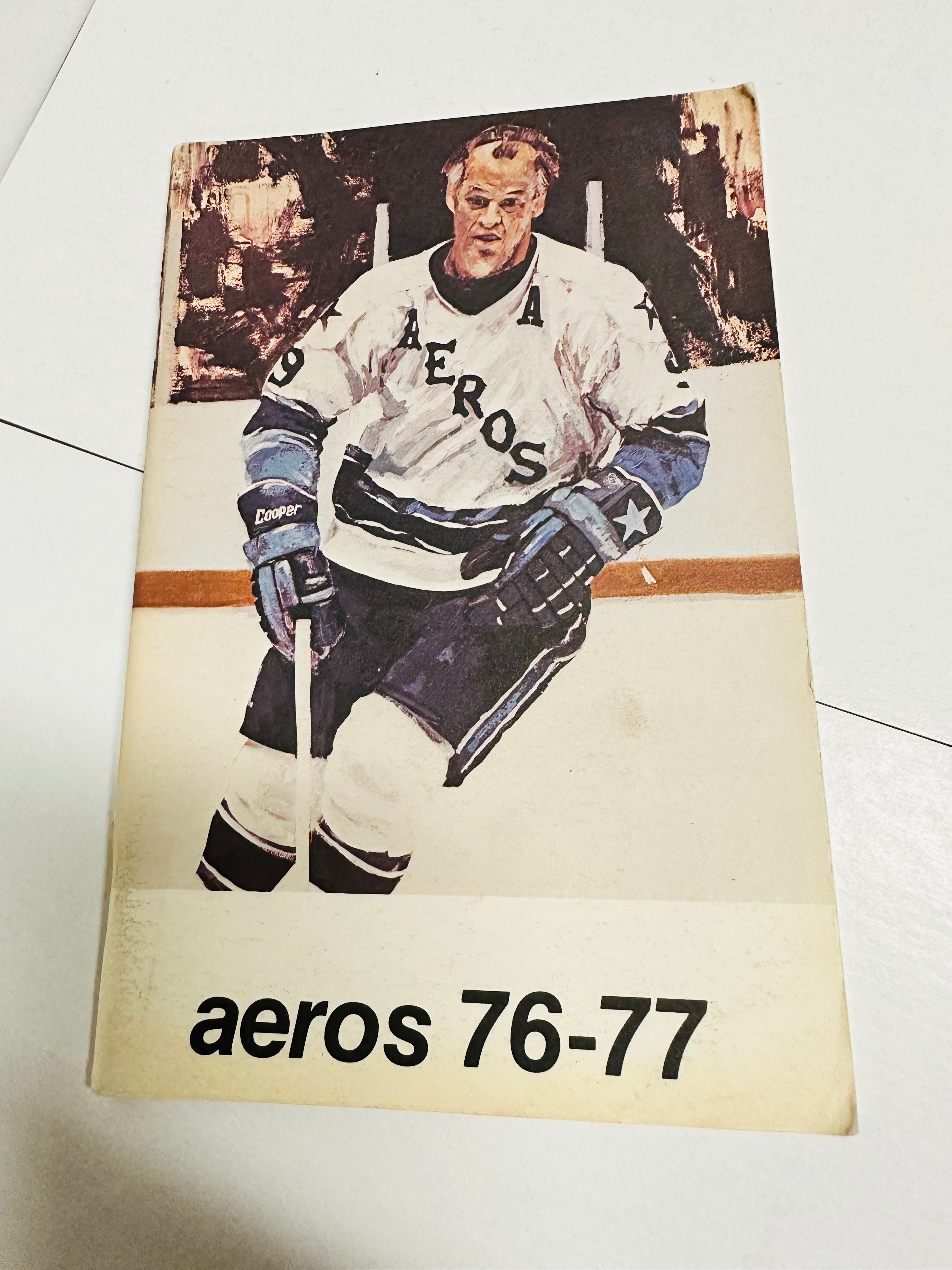 1976 Aeros hockey WHA media guide