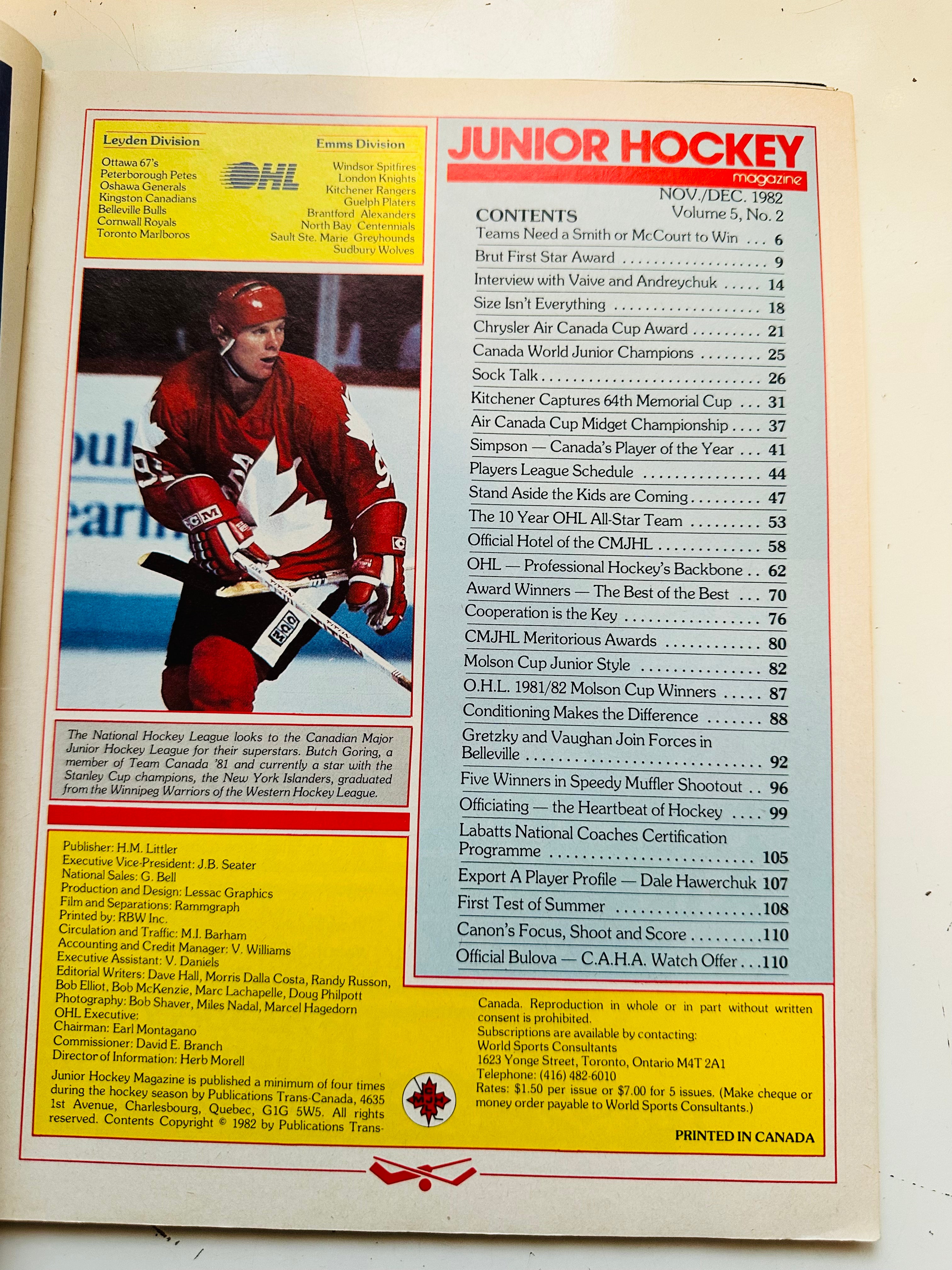 Wayne Gretzky Junior hockey OHL magazine 1982