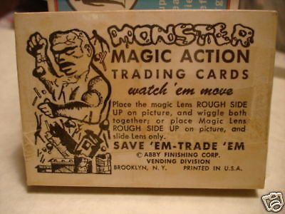 Monster Magic rare complete card set 1962