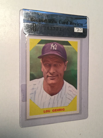 Lou Gehrig Fleer graded baseball card 1960