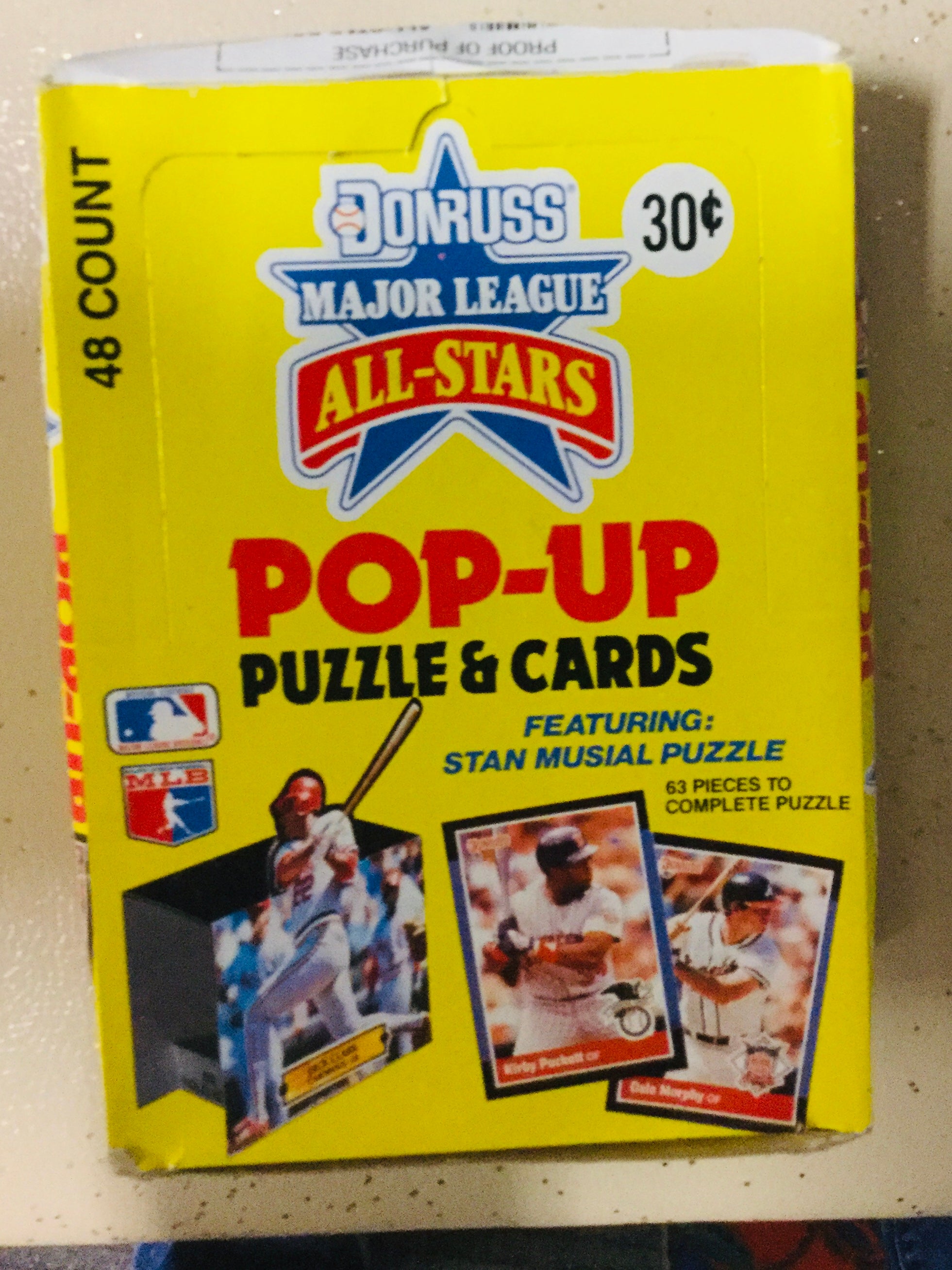 1987-88 Donruss baseball major league Pop-up cards 48 packs box