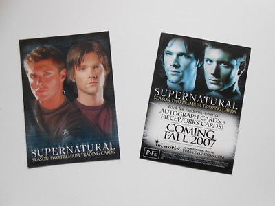 Supernatural TV show rare 2 preview cards series 1