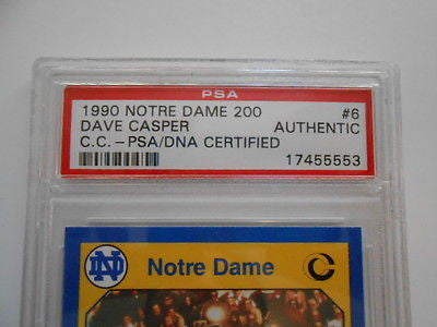 Dave Casper signed Notre Dame football card certified PSA/DNA