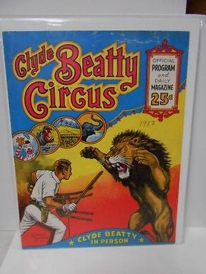 Circus Clyde Beatty rare program from 1957