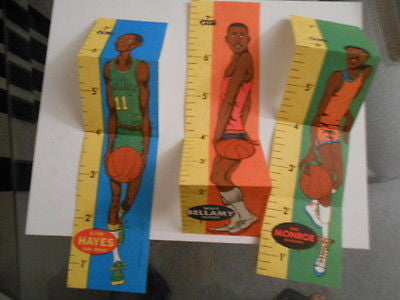 NBA basketball 3 measuring inserts Hayes,bellamy,Munroe 1970