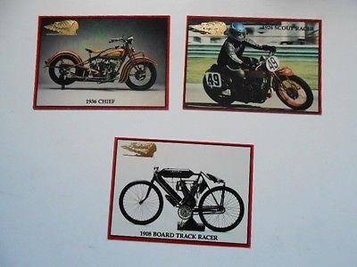 Indian Motorcycle 3 cards rare preview set 1990