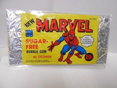 Marvel Comics rare sugar free gum box wrapper 1979