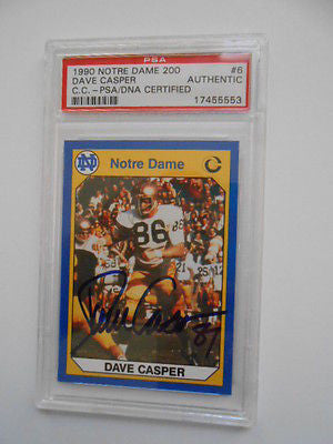 Dave Casper signed Notre Dame football card certified PSA/DNA