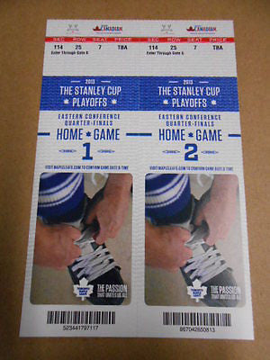 Toronto Maple Leafs hockey playoff tickets home game 1 and 2 for 2013