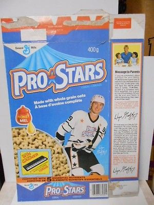 Wayne Gretzky Pro Stars hockey cereal flat box 1980s