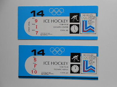 Olympics Ice Hockey rare two tickets 1980