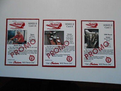 Indian Motorcycle 3 cards rare preview set 1990