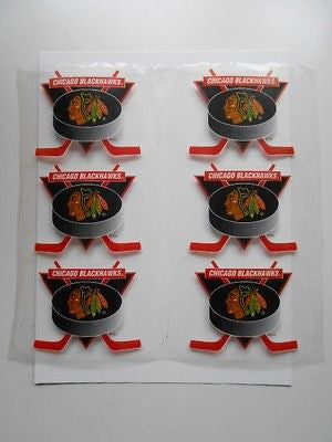 Chicago Blackhawks NHL 6 stickers uncut sheet 1970s