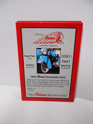 Indian Motorcycle series 1 rare cards set 1990