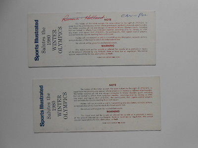 Olympics Ice Hockey rare two tickets 1980