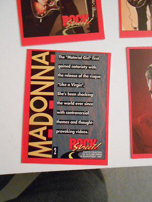 Elvis, Madonna rare 4 uncut cards sheet set 1990s