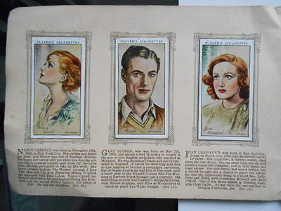 Film Stars tobacco cards set album set 1950s