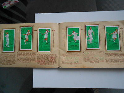 Tennis rare tobacco card set in album 1930s