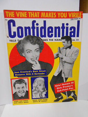 Elvis cover Confidential movie Stars magazine 1950s