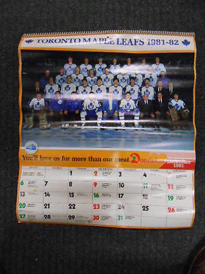 Toronto Maple Leafs Toronto Dominion hockey Calendar 1981-82